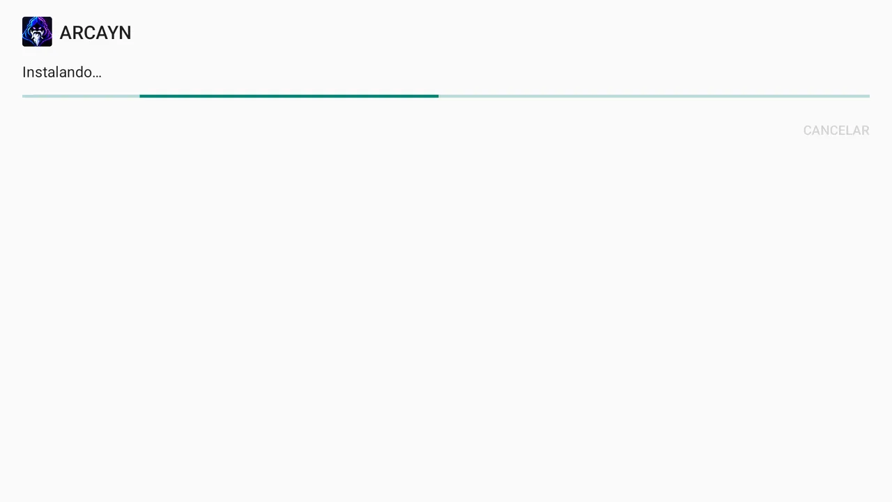 Pantalla Instalando con la barra de progreso