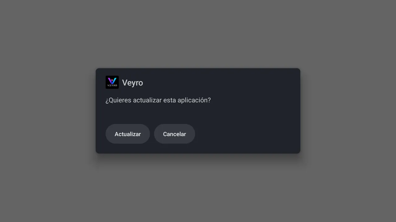 Ventana del sistema preguntando si quieres instalar Veyro