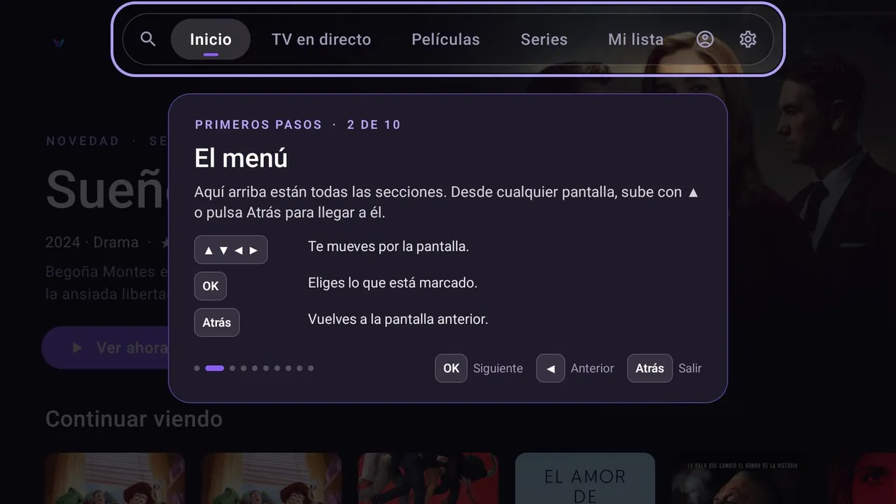 La guía de primeros pasos en otra sección